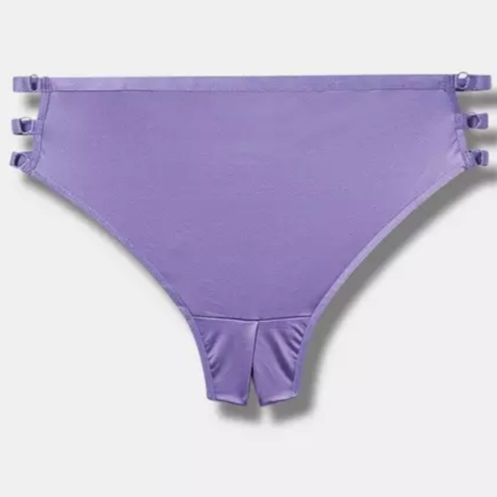 #119 Torrid 2 Strappy Open Gusset Mid Rise Thong - Picture 3 of 4